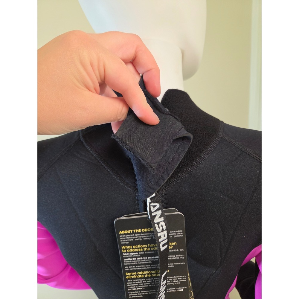 Lansru Womens 3mm Neoprene Full Body Wetsuit Black Pink Scuba Diving Surfing NWT - Picture 13 of 16
